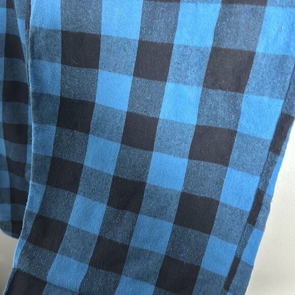LL Bean x Peanuts Blue Plaid flannel Pajama Pants Lg - Picture 7 of 7